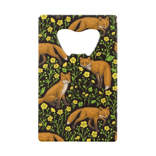 Foxes and buttercups on black (Front)