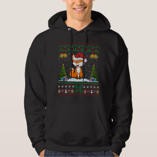 Foxes Animal Lover Xmas Gift Ugly Fox Christmas Hoodie