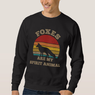 Foxes Are My Spirit Animal Retro Sunset Vintage Sweatshirt