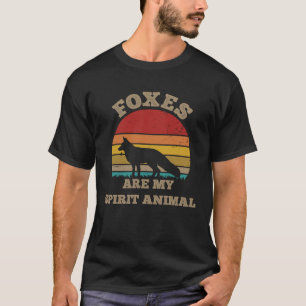 Foxes Are My Spirit Animal Retro Sunset Vintage T-Shirt