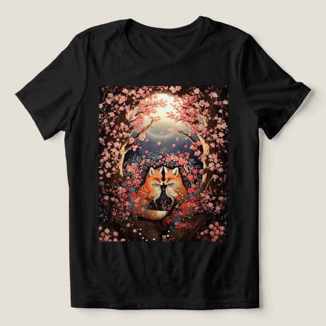 Foxes By Moonlight Tri-Blend Shirt (Design Front)