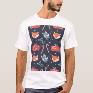 Foxes & Gifts: Christmas Seamless Pattern T-Shirt