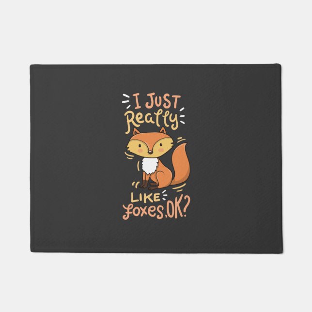 Foxes - I Just Really Like Foxes Ok Doormat (Front)
