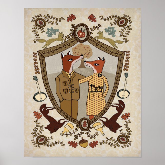 Foxes in Love Print (Front)