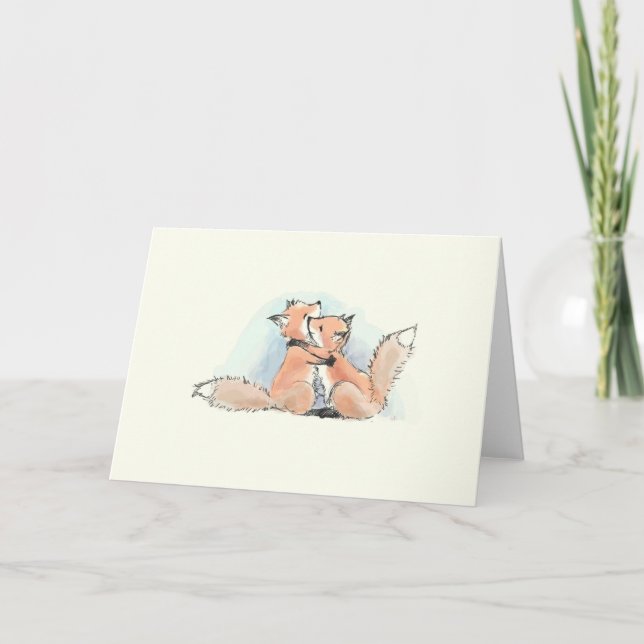 Foxes in Love: With Much Affection Card (Front)