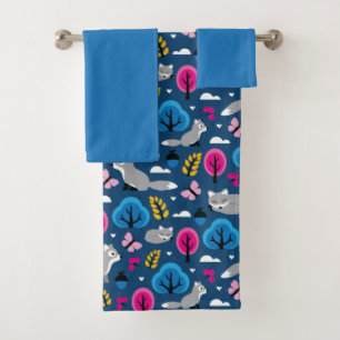 Foxes in the Oak Forest Bath Towel Set