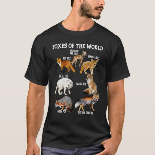 Foxes Of The World Fox Races Educational Wild Ani T-Shirt