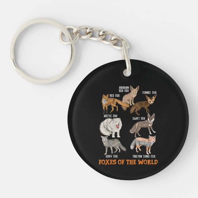 Foxes Of The World Funny Fox Stuff Animals Educati Key Ring (Front)