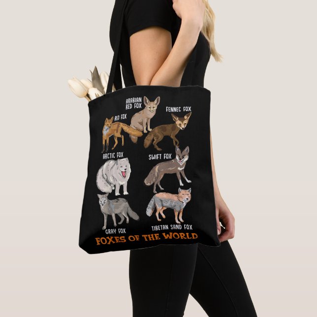 Foxes Of The World Funny Fox Stuff Animals Educati Tote Bag (Close Up)