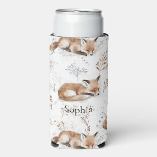 Foxes Woodland Animals Seltzer Can Cooler