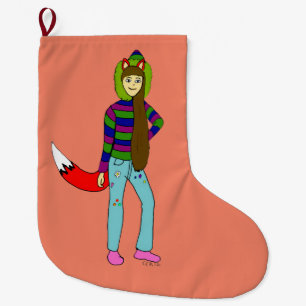 foxgirl large christmas stocking