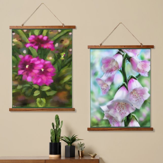 Foxglove Dahlia Floral Garden Flower Flowers Hanging Tapestry (Asymmetrical)