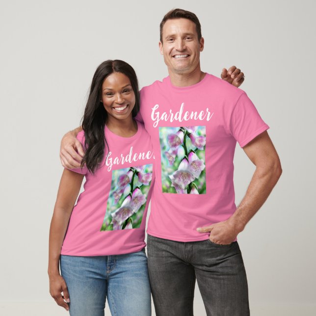 Foxglove Flowers Floral Pink Garden Personalised T-Shirt (Unisex)