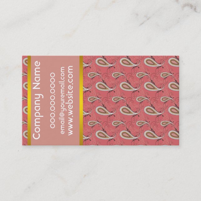 Foxglove Petal Paisley Pattern Business Card (Front)