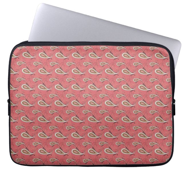Foxglove Petal Paisley Pattern Laptop Sleeve (Front)