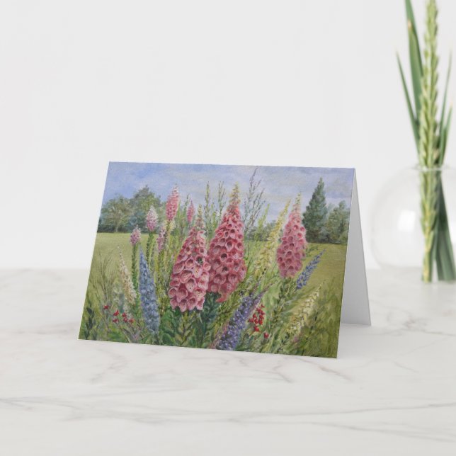 Foxgloves - Best Wishes Card (Front)