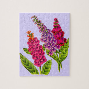 foxgloves in red and purple jigsaw puzzle
