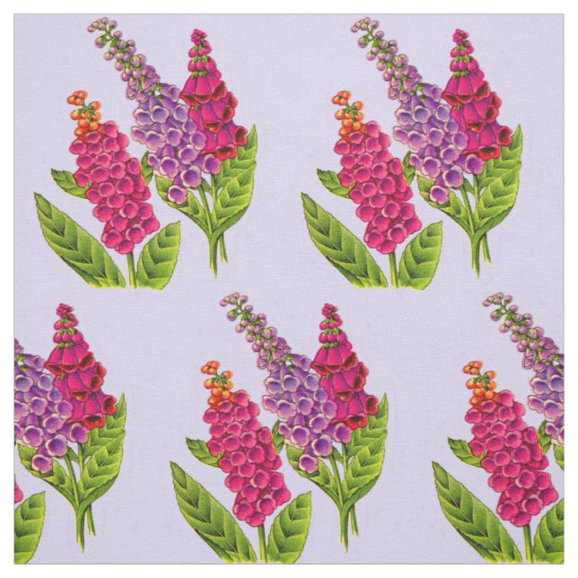 foxgloves print floral print fabric (Swatch)
