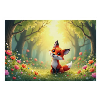 Foxglow – A Whimsical Forest Friend Poster