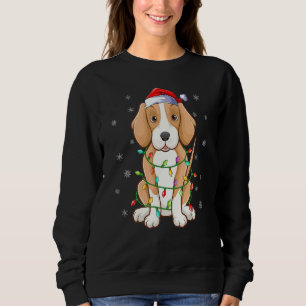 Foxhound Dog Xmas Lighting Santa Hat Foxhound Chri Sweatshirt