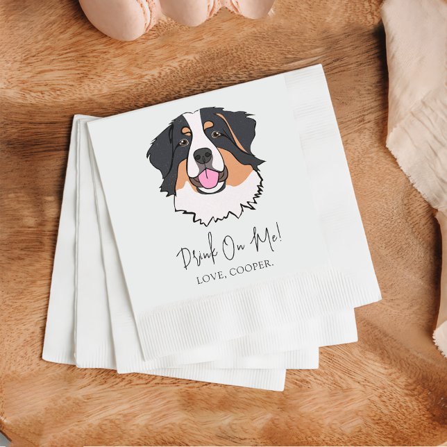 Foxhound Drink On Me Dog Custom Cocktail Napkin (Creator Uploaded)