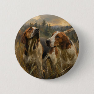 Foxhound Portrait – Noble Hunting Dog 6 Cm Round Badge