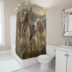 Foxhound Portrait – Noble Hunting Dog Shower Curtain