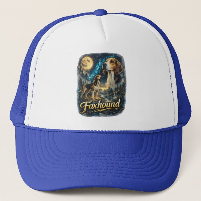 Foxhound Portrait – Noble Hunting Dog Trucker Hat (Front)