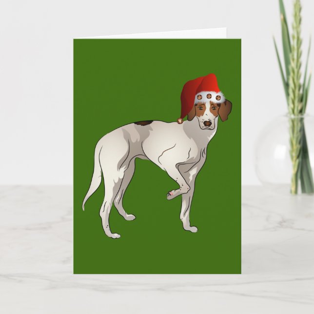Foxhound Standing Christmas Holiday Card (Front)