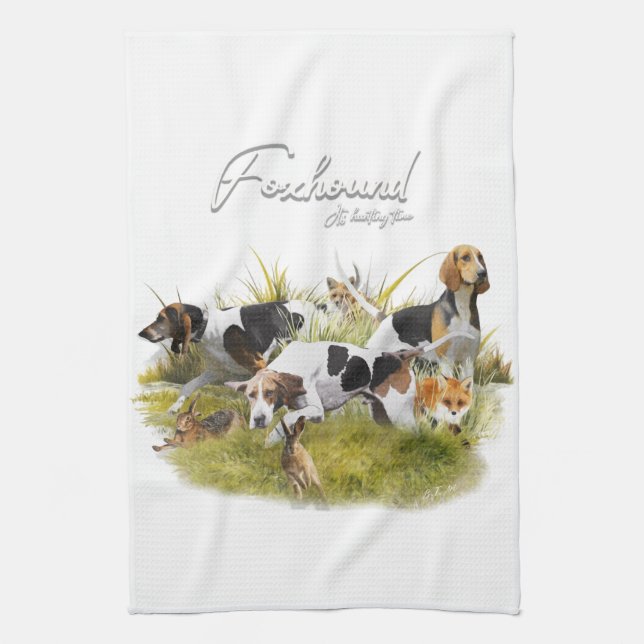 Foxhound  tea towel (Vertical)