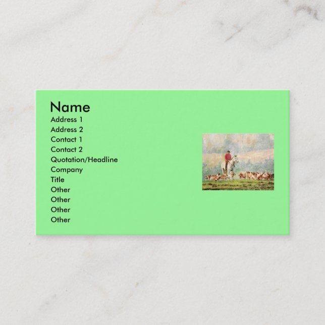 Foxhunt Business Card (Front)