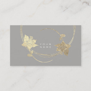 Foxier Gold Rose Grey Lila White Floral Glam Business Card