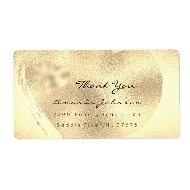 Foxier Titanium Gold Blush Heart Thank You (Front)