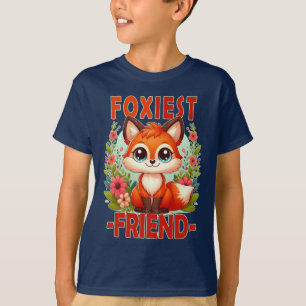 Foxiest Friend pun. Cute Baby Fox puppy cartoon T-Shirt