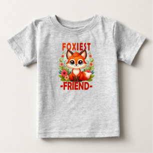 Foxiest Friend pun. Cute Baby Fox puppy cartoon T-Shirt
