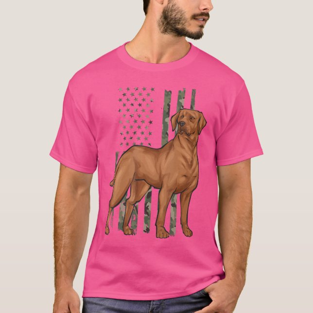 Foxred Lab American Flag Fox Red Labrador Retrieve T-Shirt (Front)