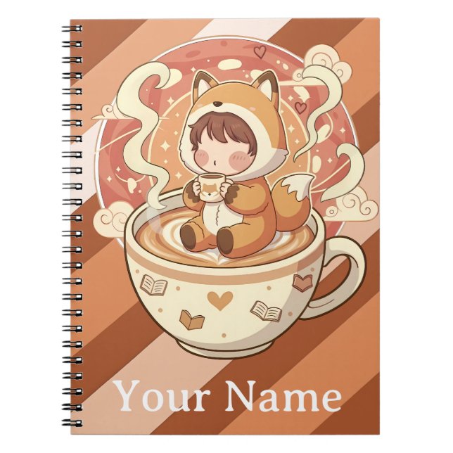 Fox's Cosy Read Study Spiral Notebook (Front)