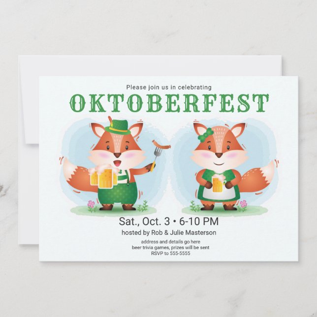 Foxtoberfest Oktoberfest Invitation (Front)