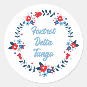 Foxtrot Delta Tango Classic Round Sticker