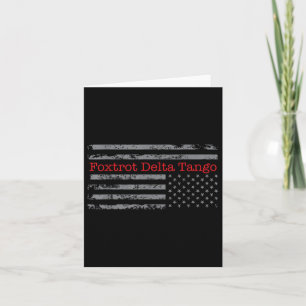 Foxtrot Delta Tango Flag Vintage Upside Down Usa F Card