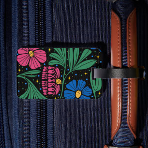 Foxtrot Delta Tango Flower Boho Luggage Tag