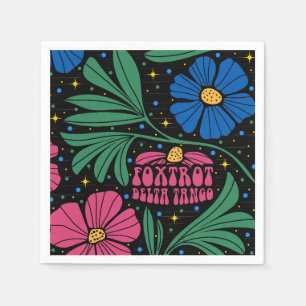 Foxtrot Delta Tango Flower Boho Napkin