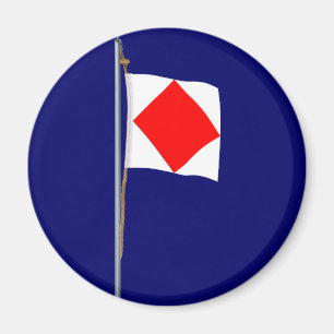 Foxtrot I am disabled Nautical Signal Flag Magnet