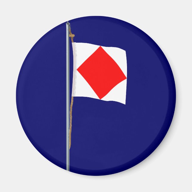 Foxtrot  I am disabled  Nautical Signal Flag Magnet (Front)