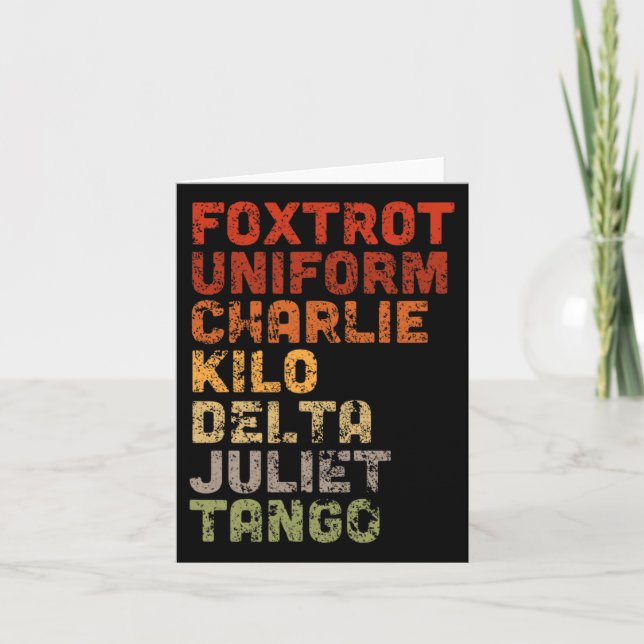 Foxtrot Uniform Djt  Card (Front)