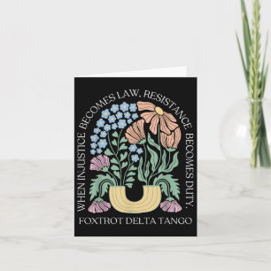 Foxtrots Delta Tangos Funny Flower Boho Card