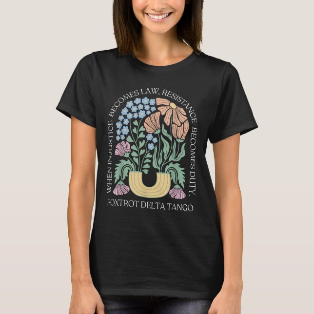Foxtrots Delta Tangos Funny Flower Boho  T-Shirt (Front)