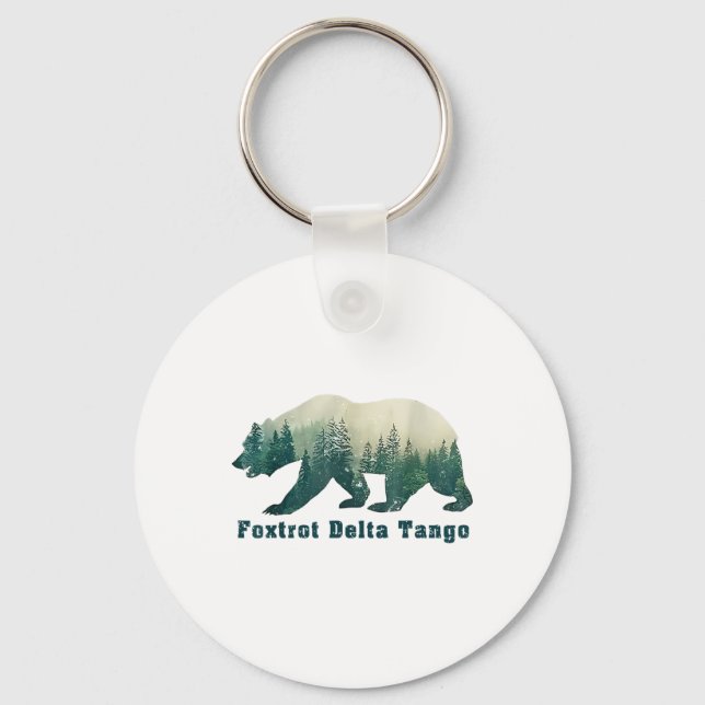 Foxtrots Deltas Tangos Funny Bear  Key Ring (Front)