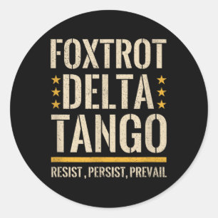 Foxtrots Deltas Tangos Resist Camo Camouflage Park Classic Round Sticker
