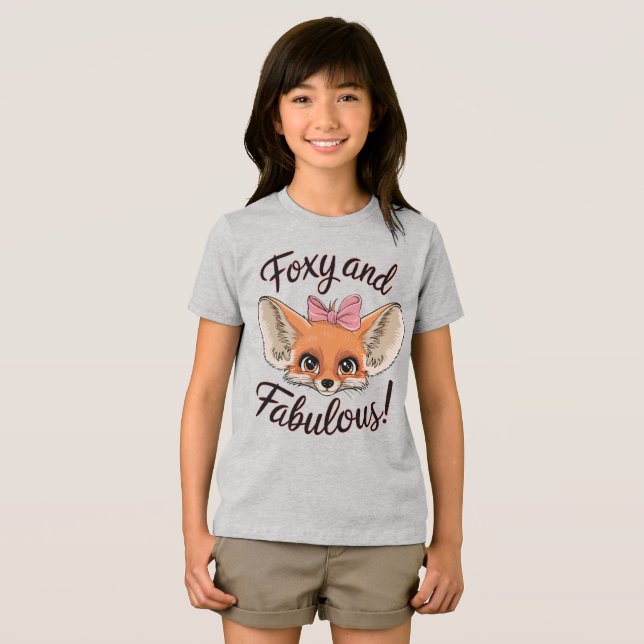 Foxy and Fabulous Cute Fennec Fox Tri-Blend Shirt (Front Full)